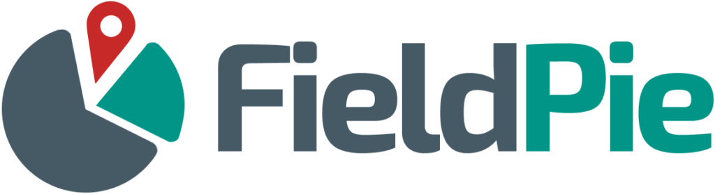 FieldPie logo with location pin and pie-chart style icon representing field operations, tracking and data-driven workforce management.