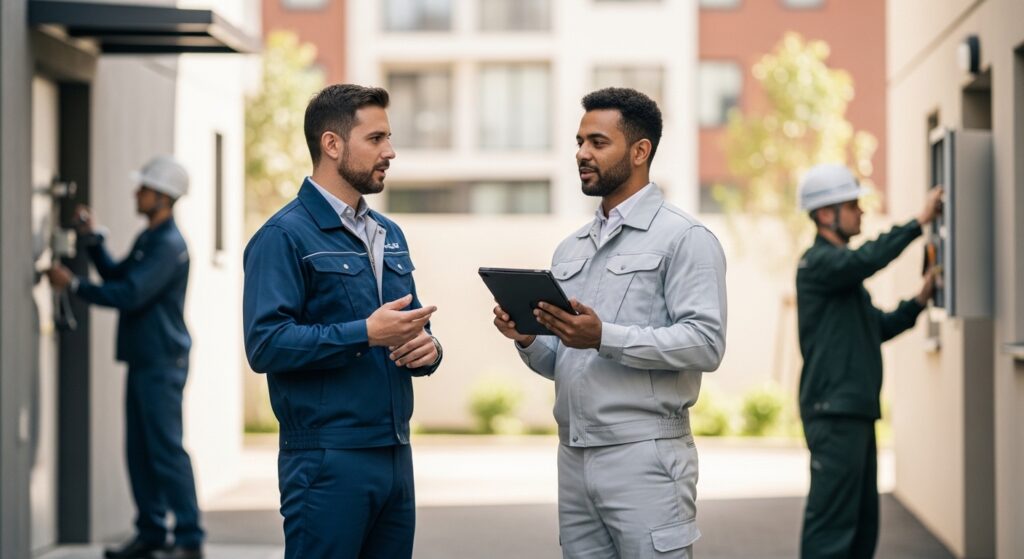 Saha yönetimi sürecinde ekipler sahada görev koordinasyonu ve teknik kontrol gerçekleştiriyor